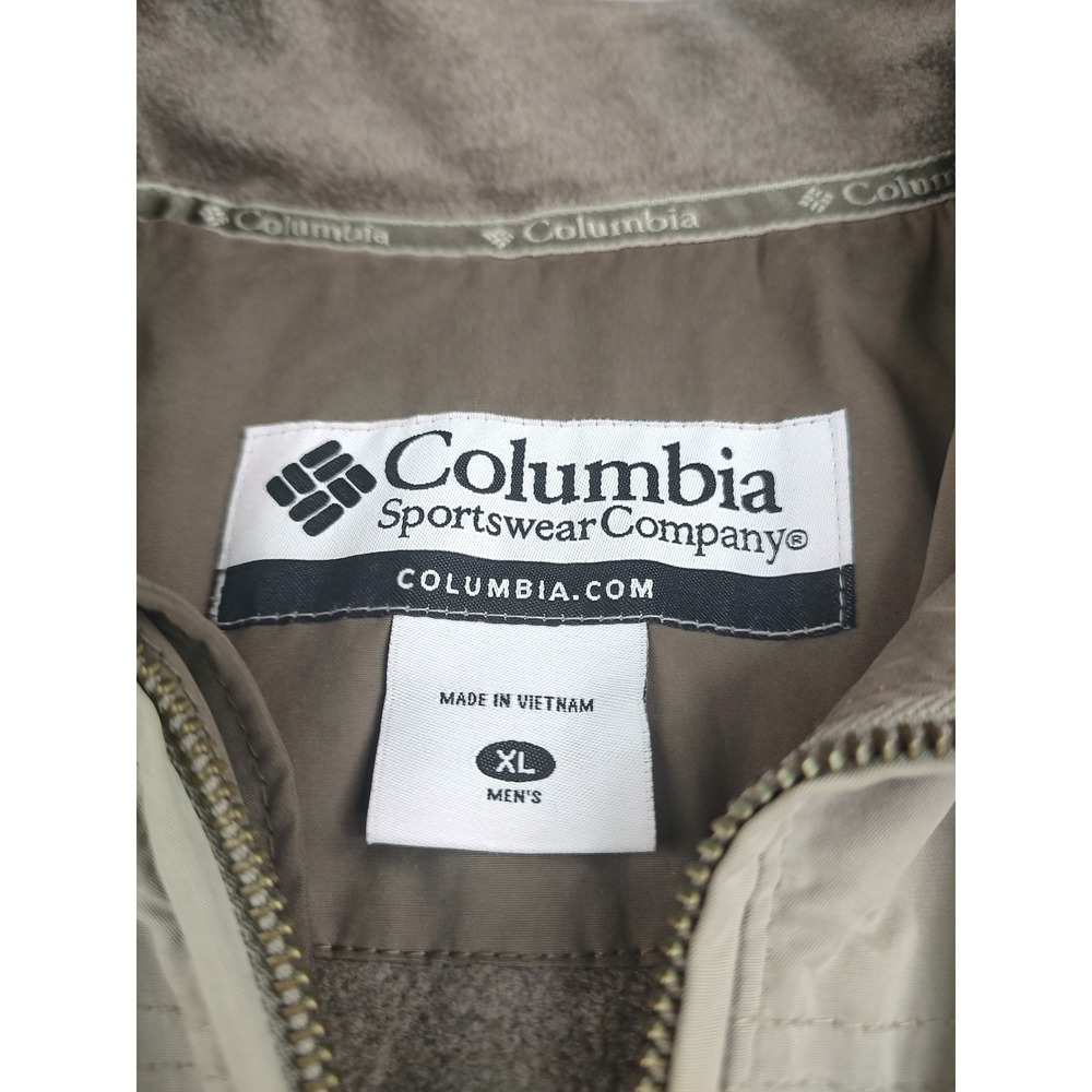Columbia Sportswear Company Men's XL Tan Fleece Lined Zip Up Jacket Outdoor - Picture 3 of 11